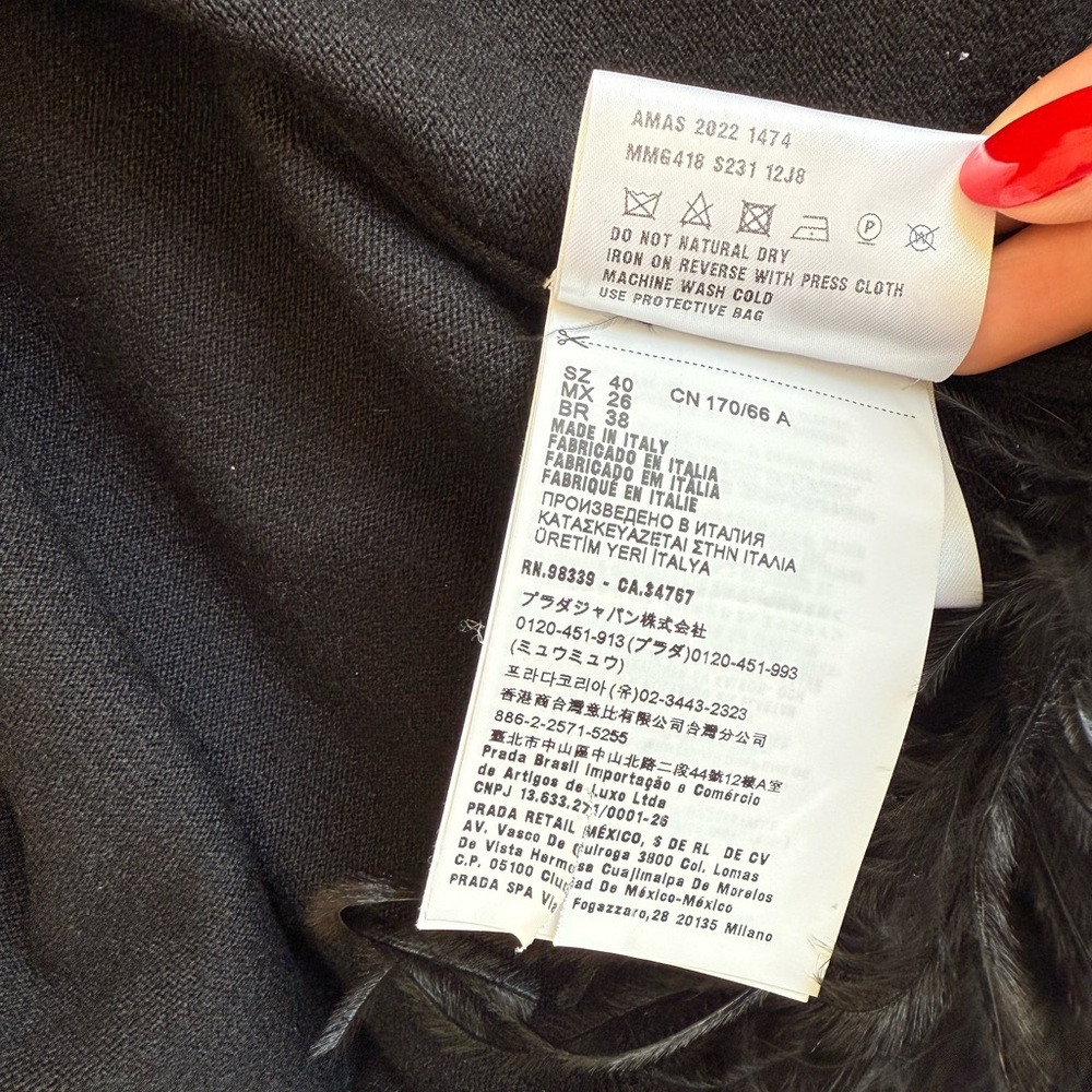 MIU MIU 2022 Cashmere Feather Trim Mini Skirt US4/IT40 - Picture 11 of 11
